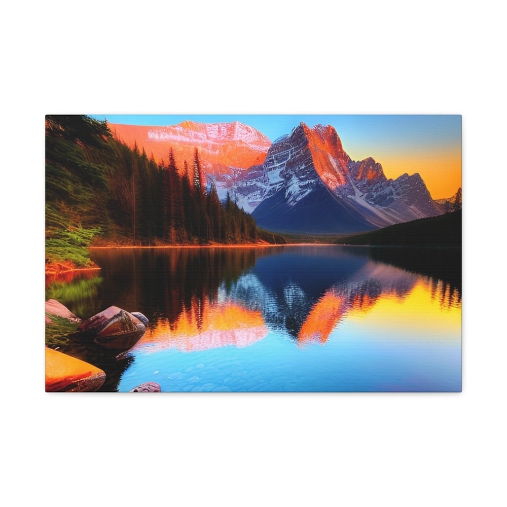 Canvas Print of a Lake in the Forest
